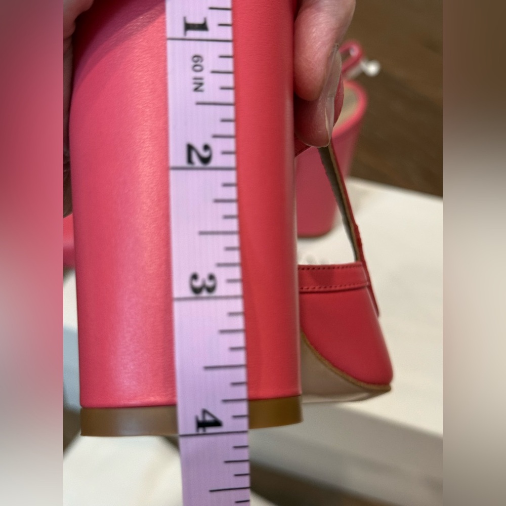LK Bennett Etta Leather Pink Slingback Pointed Block Heel Pumps 4” Heel 40 - Picture 7 of 13